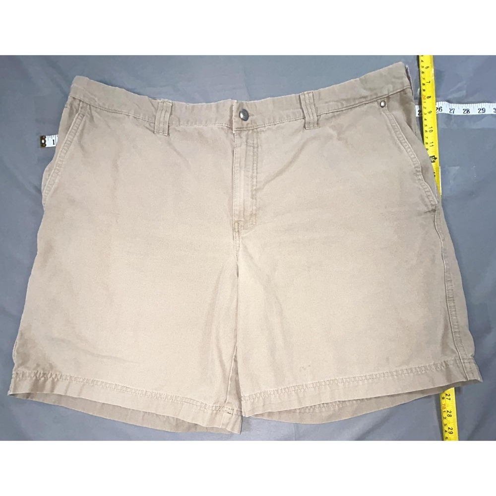 Columbia Cargo Shorts Mens 42 Beige Canvas Lined Flat Front 10 Inseam Casual